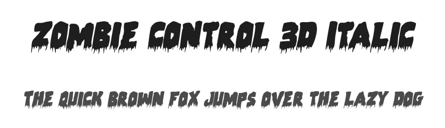 Zombie Control 3D Italic by Daniel Zadorozny — Display Font