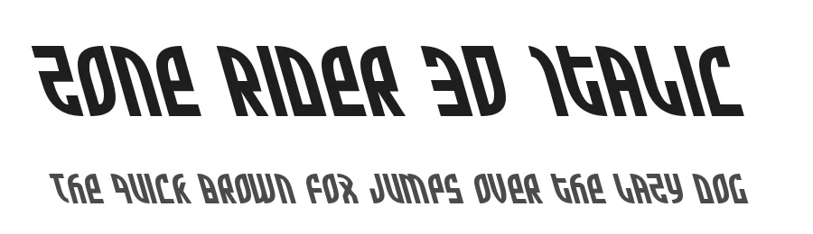 Zone Rider 3D Italic by Daniel Zadorozny — Display Font