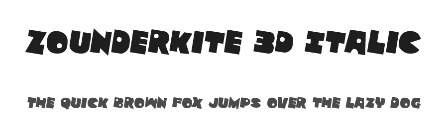 Zounderkite 3D Italic by Daniel Zadorozny — Display Font