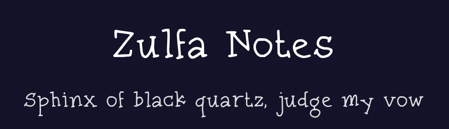 Zulfa Notes — Display Font — thumbnail 2