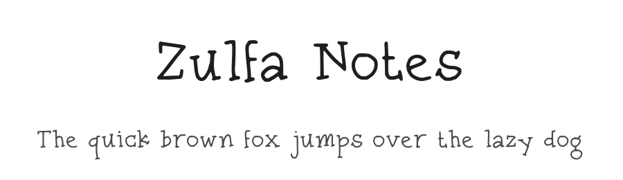 Zulfa Notes — Display Font
