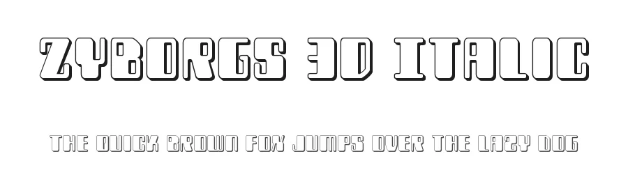 Zyborgs 3D Italic by Daniel Zadorozny — Display Font