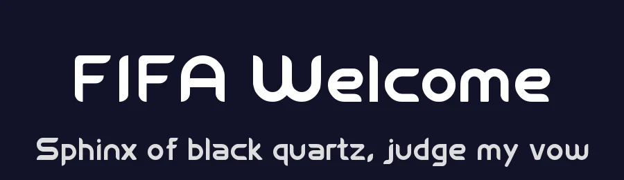 FIFA Welcome by hacker2009i — Display Font — thumbnail 2