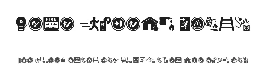 Fire Safety Icons by Woodcutter — Dingbats Font
