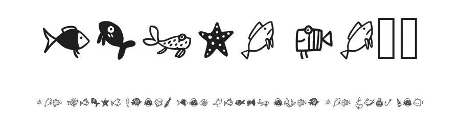 Fisch eh01 by Elia Hvalic β Dingbats Font
