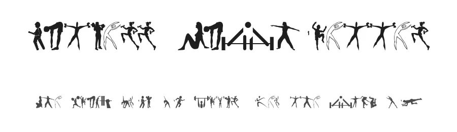 Fitness Silhouettes by Manfred Klein — Dingbats Font