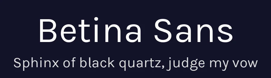 Betina Sans by Jonathan Pinhorn (font) & Cristiano Sobral (main changes) — Sans Serif Font — thumbnail 2