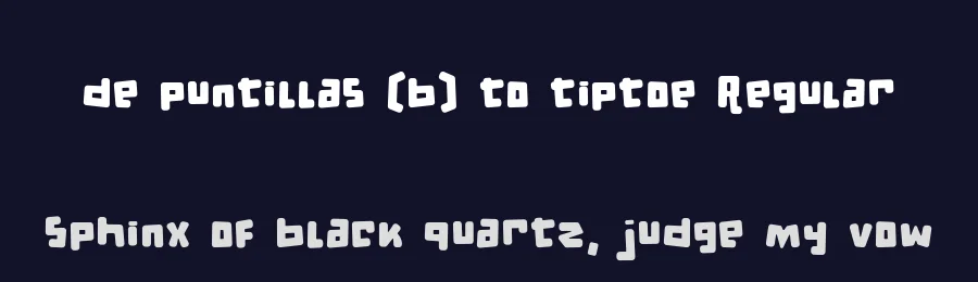 de puntillas [b] to tiptoe Regular by deFharo — Display Font — thumbnail 2