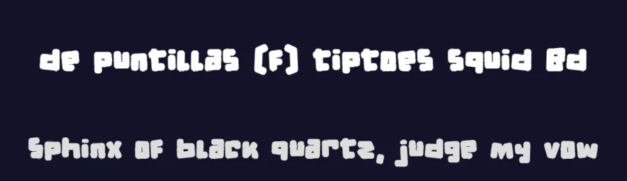de puntillas [f] tiptoes squid Bd by deFharo — Display Font — thumbnail 2