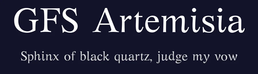 GFS Artemisia by Takis Katsoulidis and George D. Matthiopoulos — Display Font — thumbnail 2