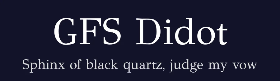 GFS Didot by Takis Katsoulidis and George D. Matthiopoulos — Display Font — thumbnail 2