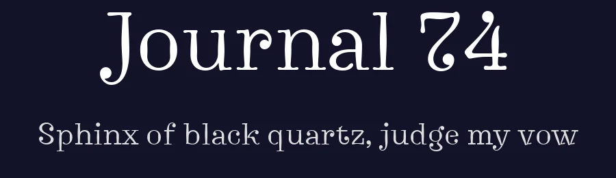 Journal 74 by Frank Baranowski — Display Font — thumbnail 2