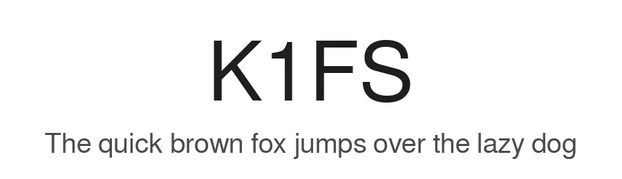 K1FS — Sans Serif Font