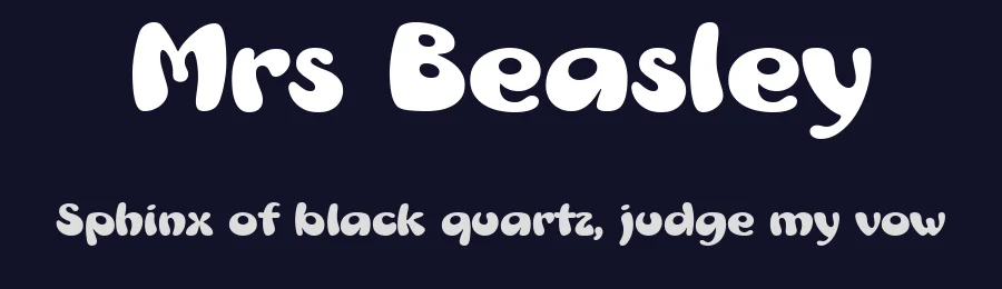 Mrs Beasley by Frank Baranowski — Display Font — thumbnail 2