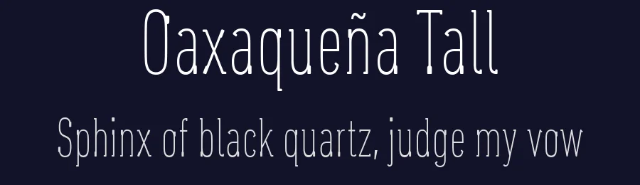 Oaxaqueña Tall by Fernando Haro — Display Font — thumbnail 2