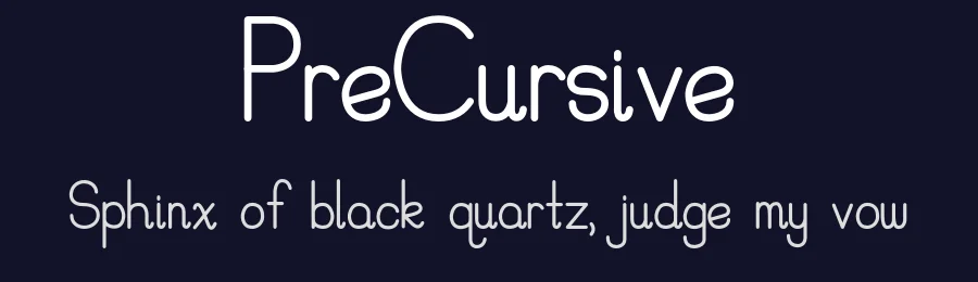 PreCursive by Matthew Napolitano / Full Time Artists — Sans Serif Font — thumbnail 2