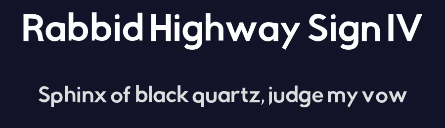 Rabbid Highway Sign IV — Sans Serif Font — thumbnail 2