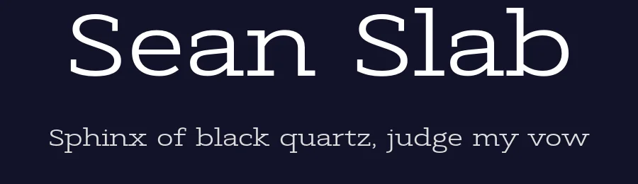 Sean Slab by Simon Egli — Display Font — thumbnail 2