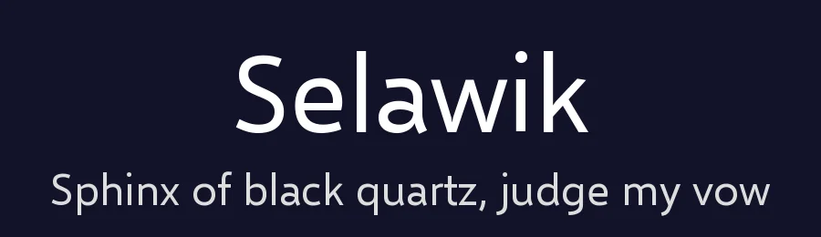 Selawik by Aaron Bell — Display Font — thumbnail 2