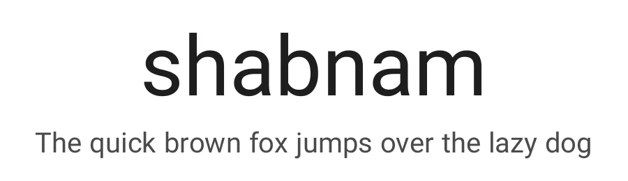 shabnam — Sans Serif Font