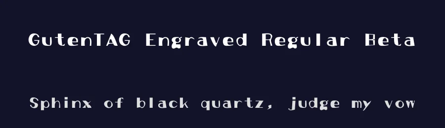 GutenTAG Engraved Regular Beta — Sans Serif Font — thumbnail 2