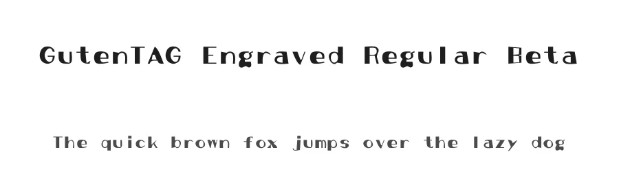 GutenTAG Engraved Regular Beta — Sans Serif Font
