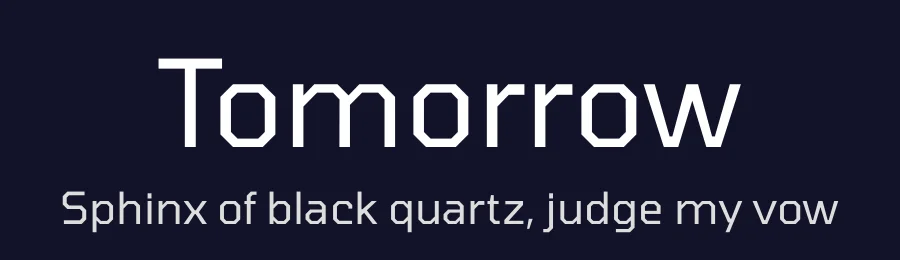 Tomorrow by Tony de Marco, Monica Rizzolli — Display Font — thumbnail 2