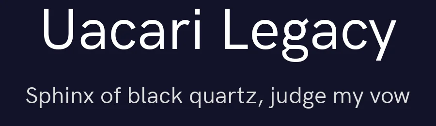Uacari Legacy by Font by Alfredo Marco Pradil / Changes by Cristiano Sobral — Sans Serif Font — thumbnail 2