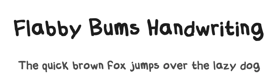 Flabby Bums Handwriting