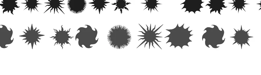Flaming Stars & Splatters by ~Sorcerer~ — Dingbats Font