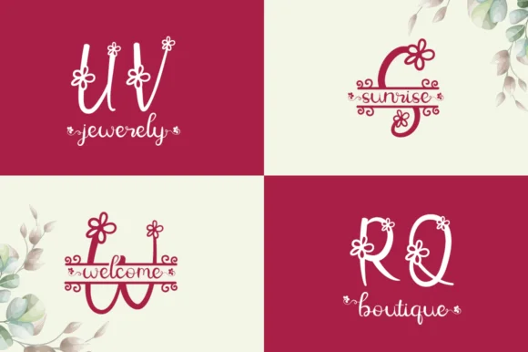 Flower Monogram Font by illushvara — Script Handwritten Font — thumbnail 5