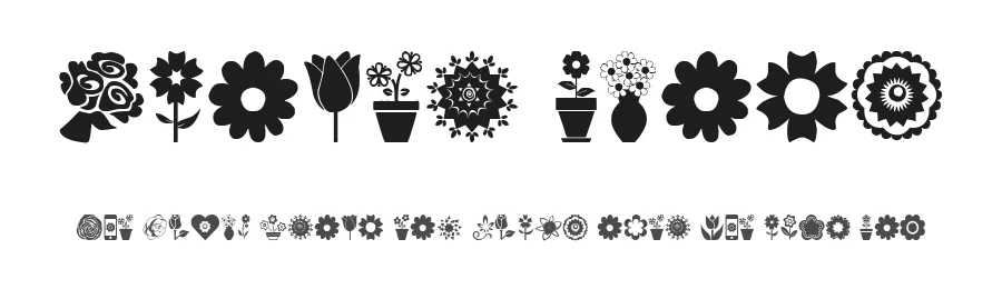 Flower Icons by Woodcutter — Dingbats Font