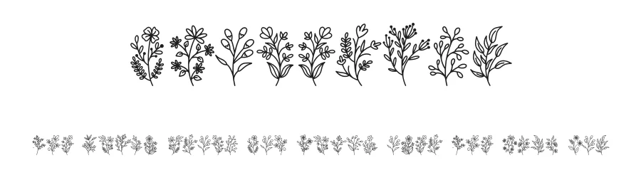 Flowering by Letterayu — Dingbats Font