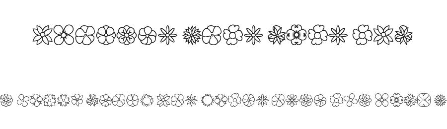 Flowers Dots Bats TFB by zanatlija — Dingbats Font