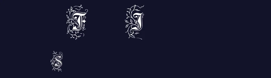 Foliar Initials by Paul Lloyd — Blackletter Font — thumbnail 2