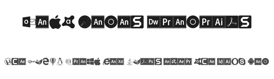 Font Logos Programs by elharrak — Dingbats Font