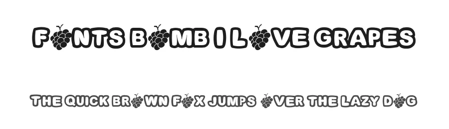 Fonts Bomb I love grapes