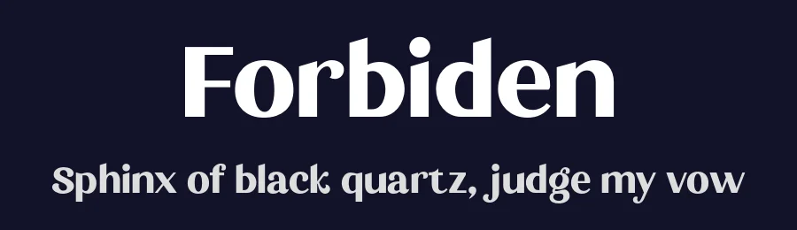 Forbiden by Glyphstyle — Sans Serif Font — thumbnail 2