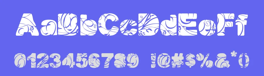 Forced Flowers by Woodcutter — Decorative Font — thumbnail 3