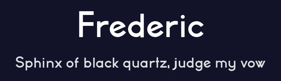 Frederic by Vladimir Nikolic — Sans Serif Font — thumbnail 2