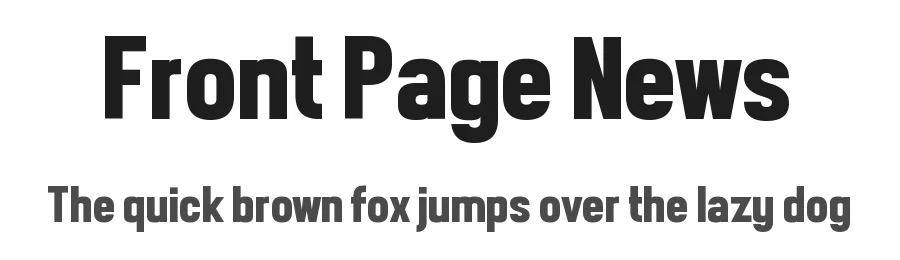 Front Page News