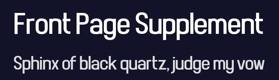 Front Page Supplement by Chequered Ink — Sans Serif Font — thumbnail 2