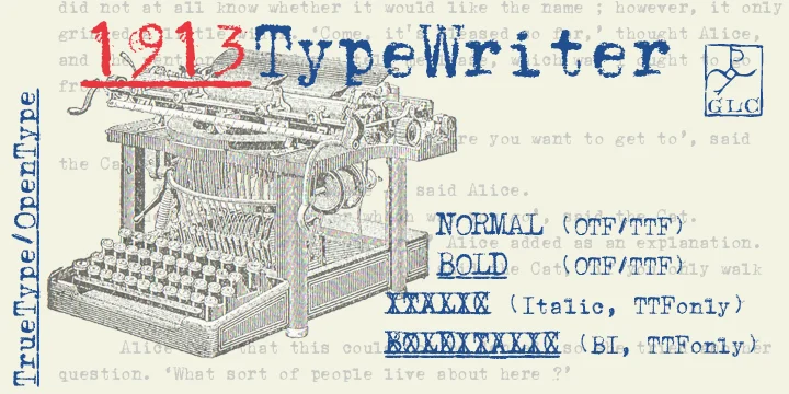 1913 Typewriter by GLC Foundry — Decorative Font