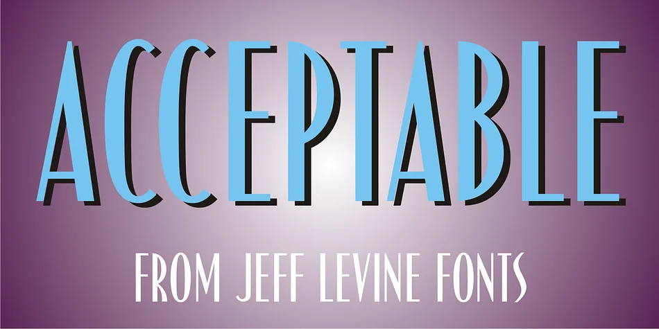 ACCEPTABLE JNL by Jeff Levine Fonts — Decorative Font