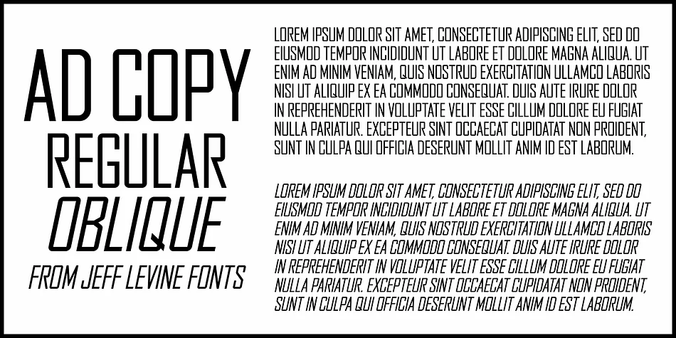 AD COPY JNL by Jeff Levine Fonts — Display Font