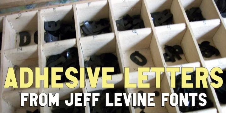 ADHESIVE LETTERS JNL by Jeff Levine Fonts — Display Font