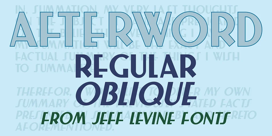 AFTERWORD JNL by Jeff Levine Fonts — Decorative Font