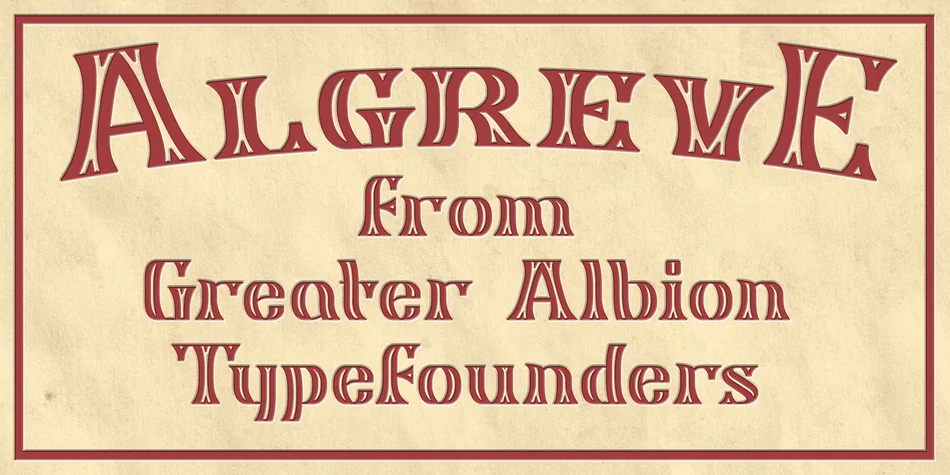 Algreve by Greater Albion Typefounders — Decorative Font