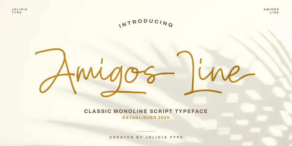 Amigos Line by Jolicia Type β Script Handwritten Font