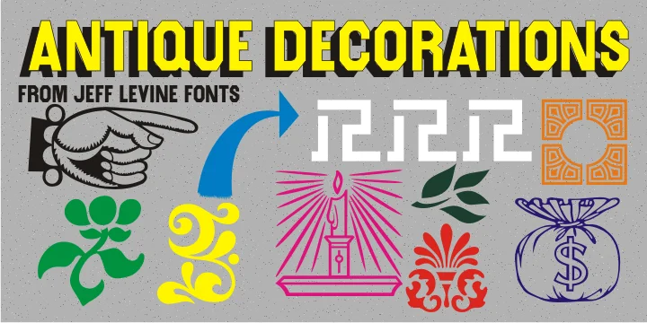 Antique Decorations JNL by Jeff Levine Fonts — Dingbats Font